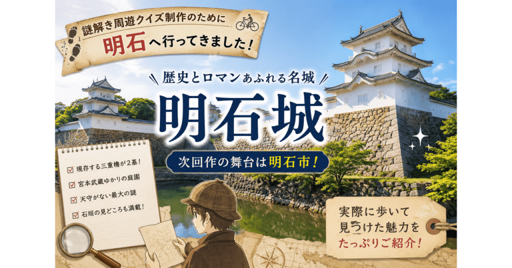 【明石城観光】実は姫路城より広い！宮本武蔵ゆかりの名城を歩いてきました｜次回作は明石市